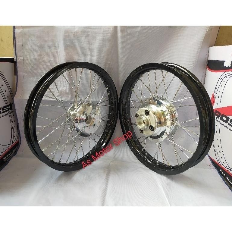 DFR VELG SET ROSSI HITAM GLOSSY DAN HITAM DOFF 140 160 RING 17 TROMOL SET TIGER REVO CB150R OLD NEW 