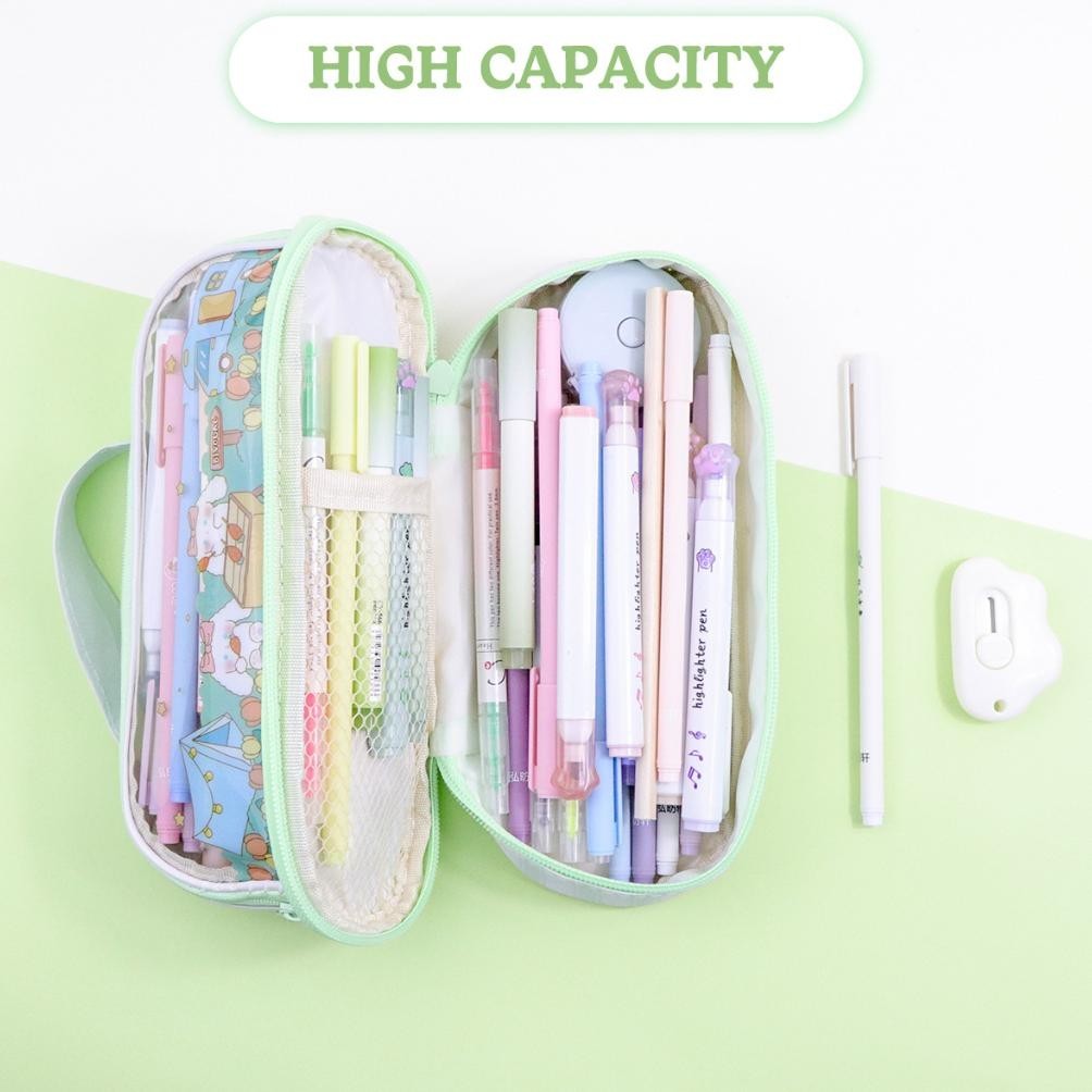 

Hemat Large Capacity Transparent Pencil Case Portable Waterproof Kawaii Pencil Bag Cute Stationery School Supplies For Students Fgk-24