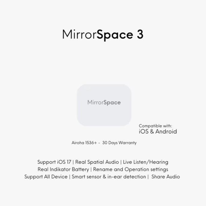 Jual Mirrorspace 3 Wireless Charging Case Tws Bluetooth