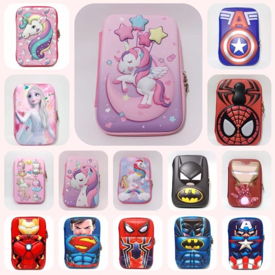 

Siap Kirim Pencil Case Smiggle Karakter Emboss 6D / Tempat Pensil Anak Lol Unicorn Spiderman Little Pony Gf21