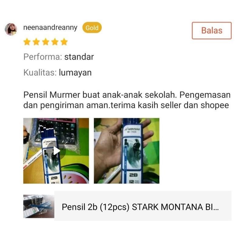 

Is75 (12pcs) Pensil 2b STARK MONTANA Biru Murah Grosir/ Alat Tulis Pencil 2B Murah