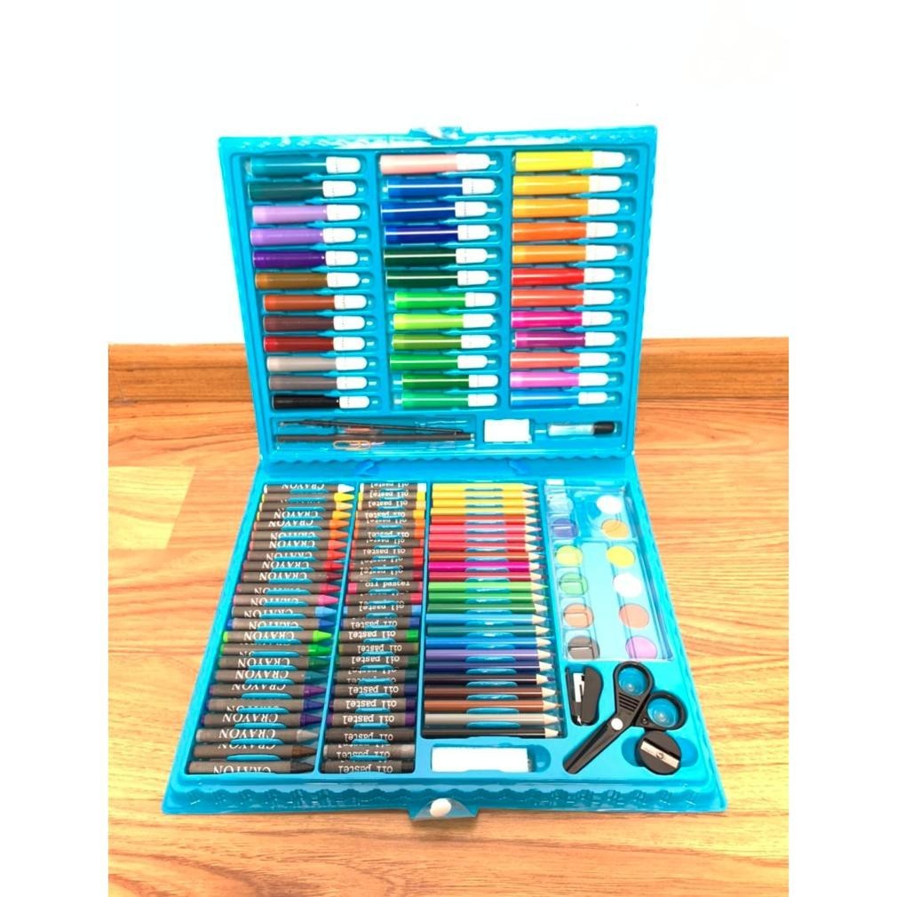 

Ah67 Perlengkapan Menggambar Krayon Anak Set Koper 150 in 1 Crayon Full Alat Melukis Mewarnai Set KIDS LAND Berkualitas