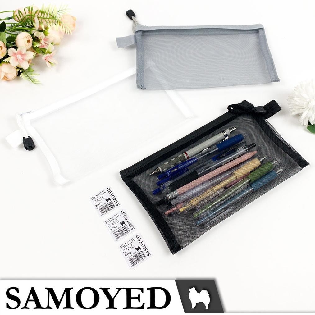 

fth-56 SAMOYED PCCS-M14 Tempat / Kotak Pensil / Alat Tulis / Kosmetik / Dompet Jaring Transparan / Stationery / Pencil / Pen / Cosmetic Case / Box / Pouch PVC Mesh Berkualitas