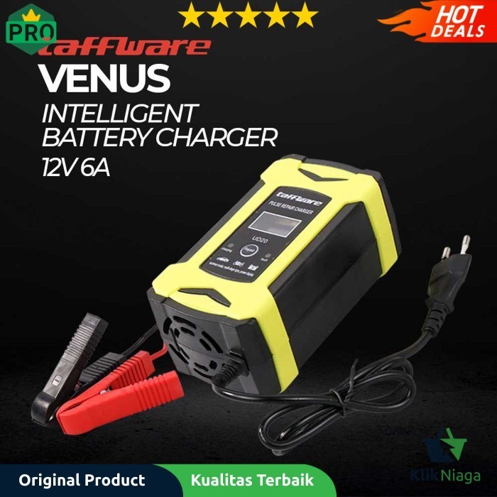 Cas Aki Mobil Motor Otomatis Pintar Auto Cut Off 12V 6A 100Ah Lcd Ori