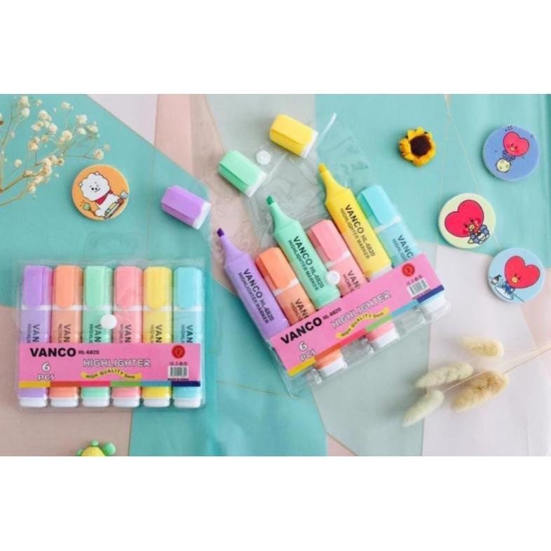 

PL30 highlighter vanco HL 6830/20 pastel isi 6 Hemat