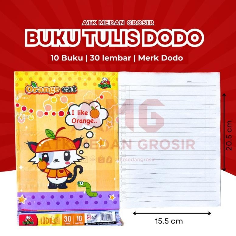 

rt-342 BUKU TULIS 30 LEMBAR DODO 10 BUKU Murah