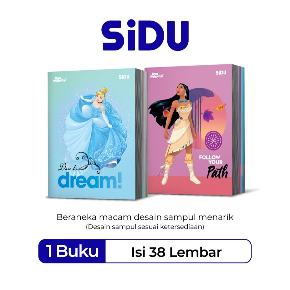 

fb-43 SiDU Buku Tulis Disney Princess 38 Lembar - 10 buku Premium