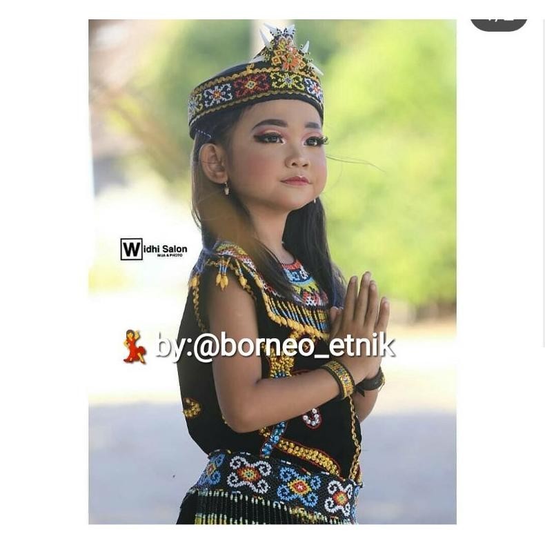 fn-56 satu paket kostum dayak anak kecil perempuan wanita cewek anak anak kecil umur 7 sampai 10 tah