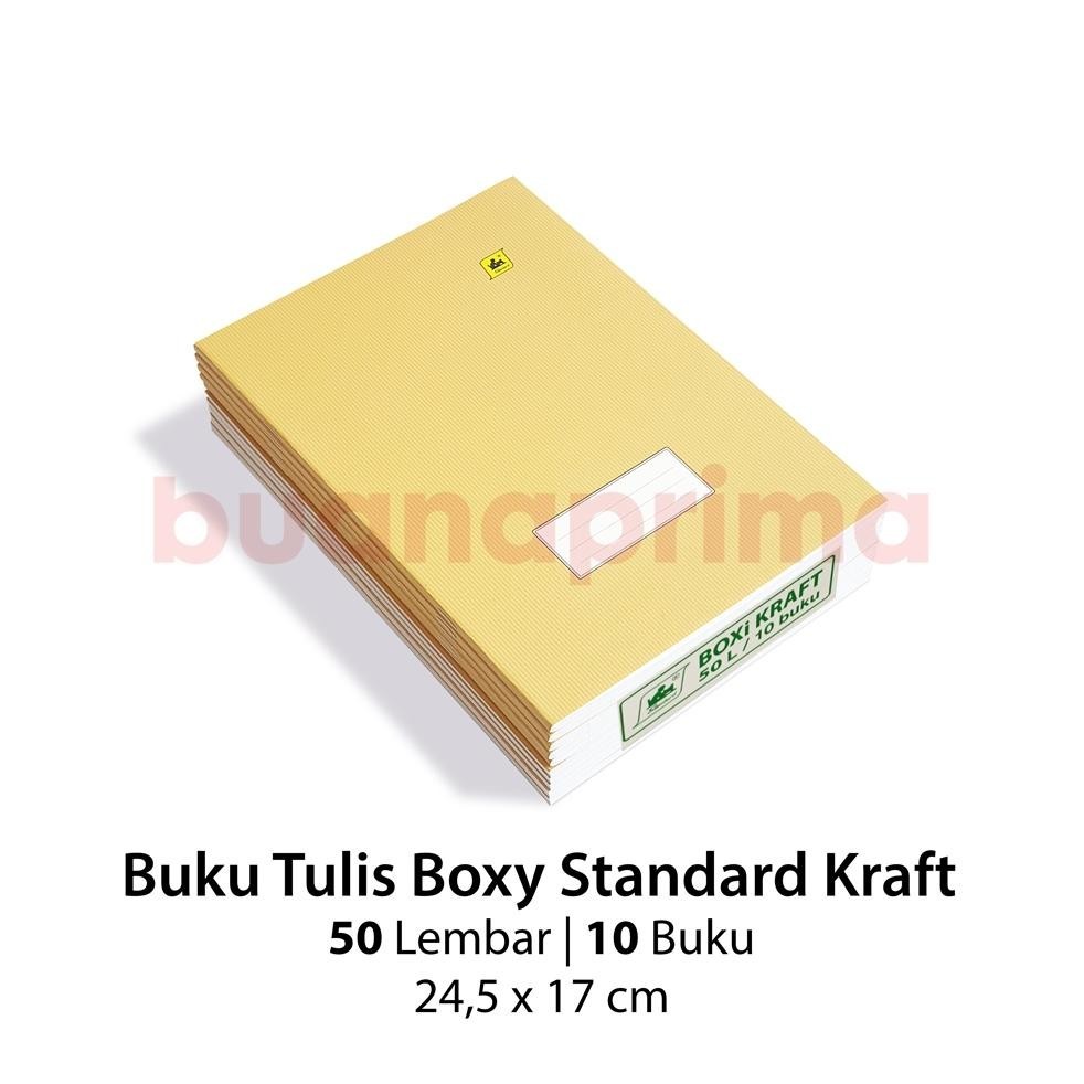 

Sale! Buku Tulis Panjang Boxy STANDARD 50 Lembar isi 10 Buku 24,5 x 17 cm Boxy Notebook Sekolah Campus Kraft Coklat Original