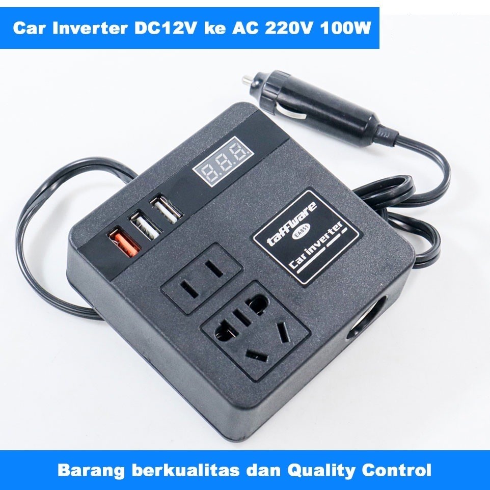Car Power Inverter 3 USB Port 1 Socket Listrik Konverter Daya Mobil Toyota Innova Reborn Venturer Ze