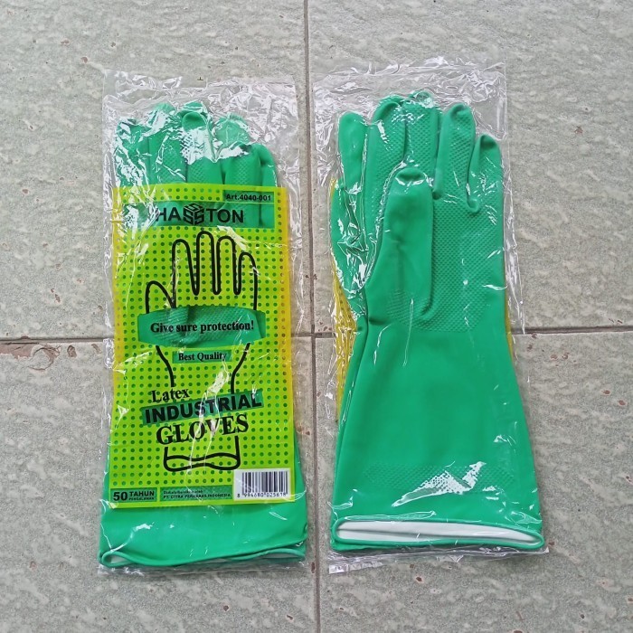 Sarung Tangan Karet Hijau Latex Hasston Safety Latex Gloves