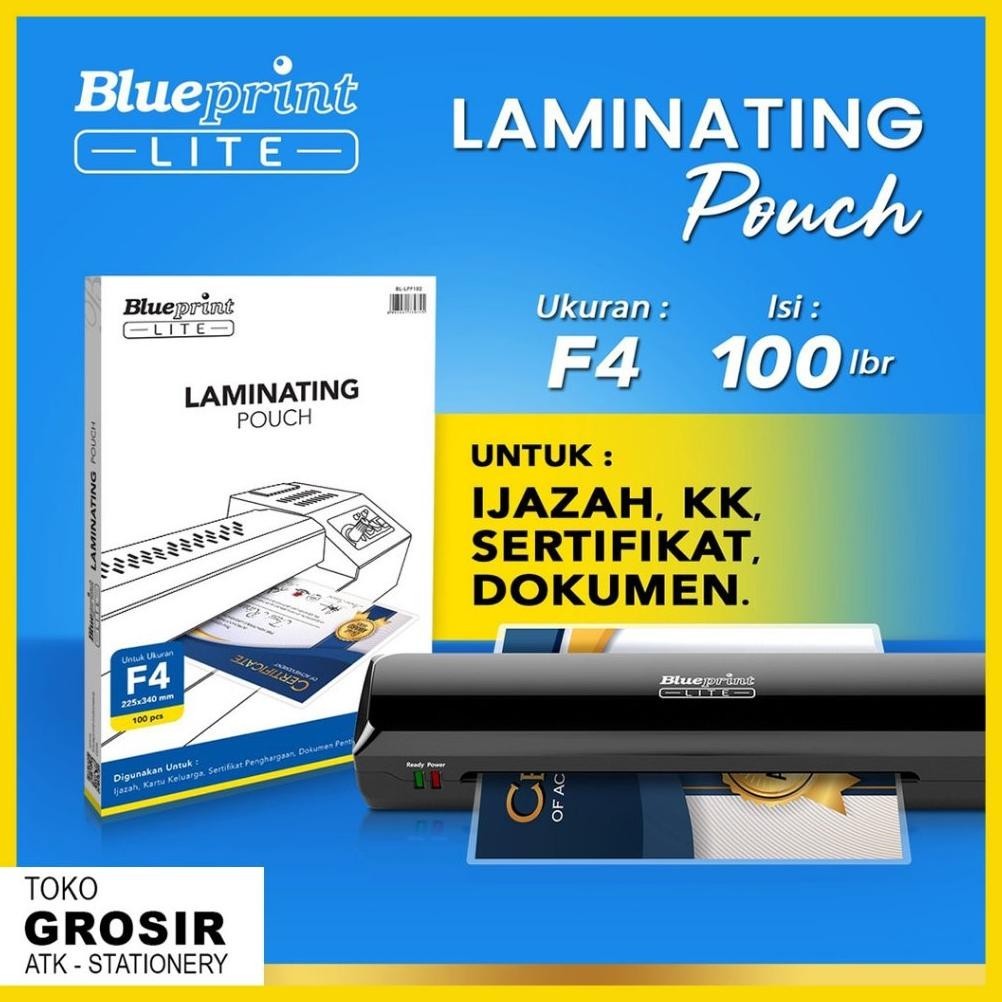 

SPECIAL Plastik Laminating F4 LITE Pouch Film Panas BLUEPRINT Lite F4 - Isi 100 pcs - Toko Grosir ATK Stationery ter-98