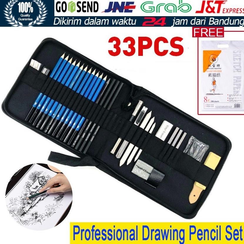 

VIRAL 33PCS/Set Sketch Pensil Pensil Pisau Penghapus Dan Pensil Gambar Untuk Keperluan Sekolah Pencil Set ter-46