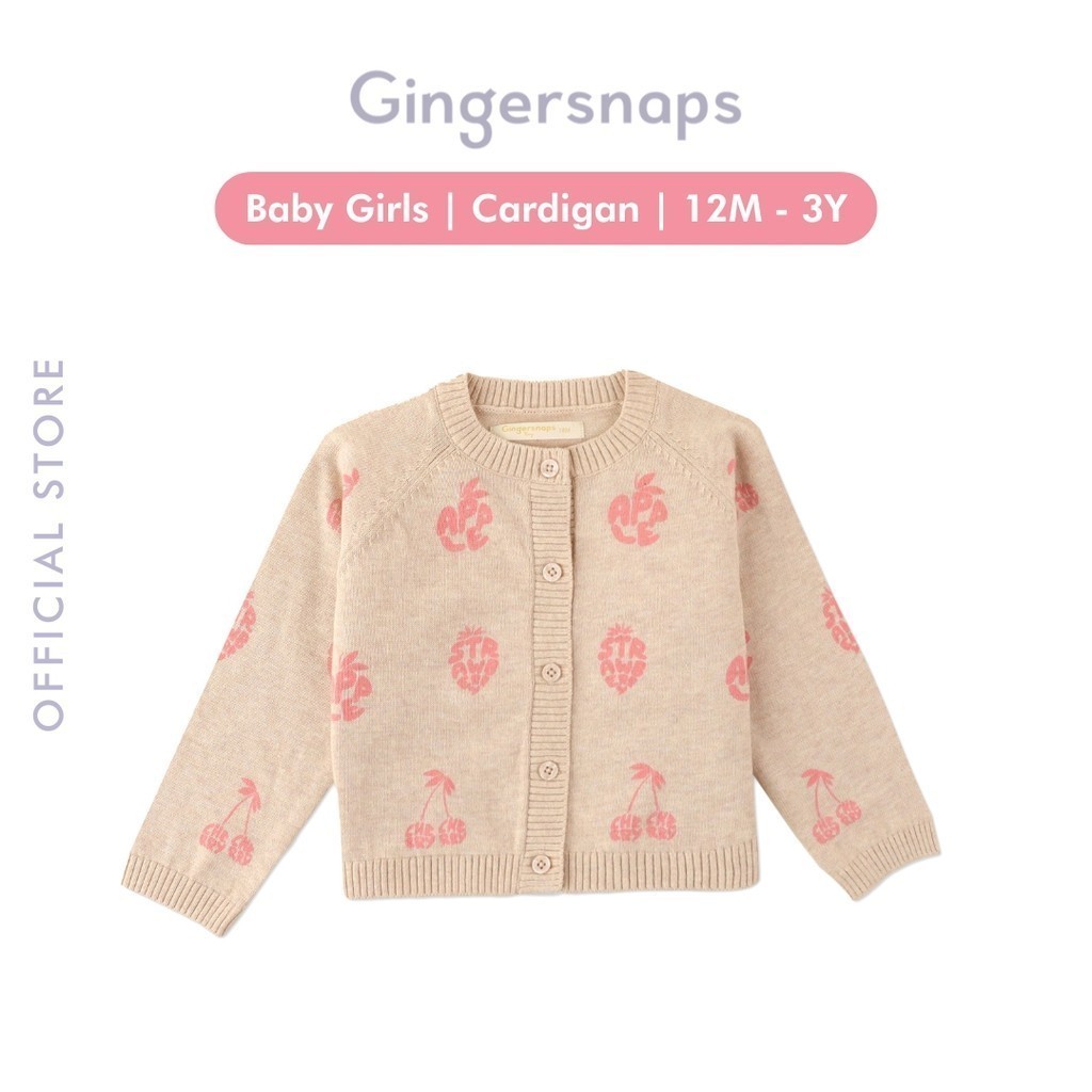 Gingersnaps Mini Growing Cardigan - Jaket Bayi Perempuan (Coklat)