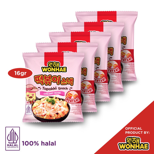 

Wonhae Topokki Snack Creamy Rose 16gr x 5 pcs