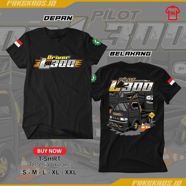 Promo Kaos Driver L300 T-Shirt Pilot L300 Pakaian  Baju Anak Dewasa Pria Wanita