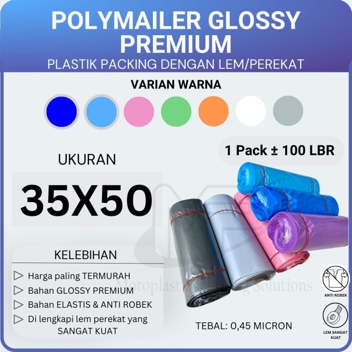 

TERMURAH Termurah plastik packing polymailer HD uk 35x50 isi 100 lbr