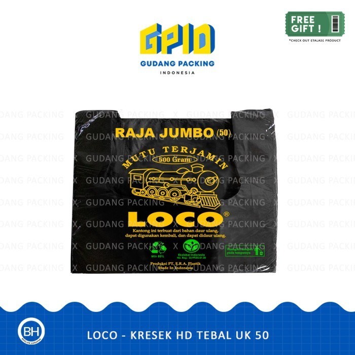 

BRG BARU LOCO - Kantong Plastik Kresek HD PE Tebal Hitam Uk 50