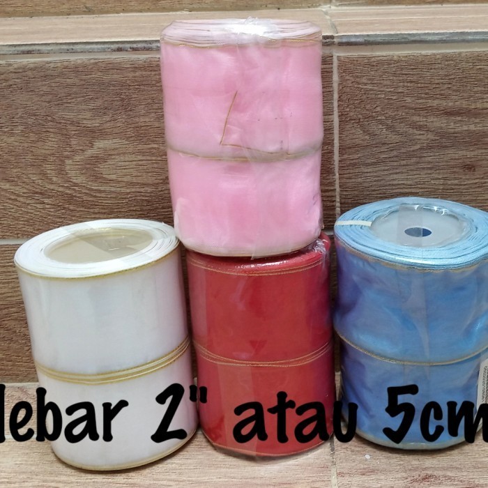 

DISKON Pita organdi list mas lebar 5cm atau 2 inch