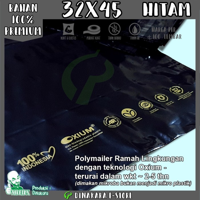 

HARGA DISKON Polymailer Hitam Premium 32x45 - Ramah Lingkungan (isi +/- 100 pcs)