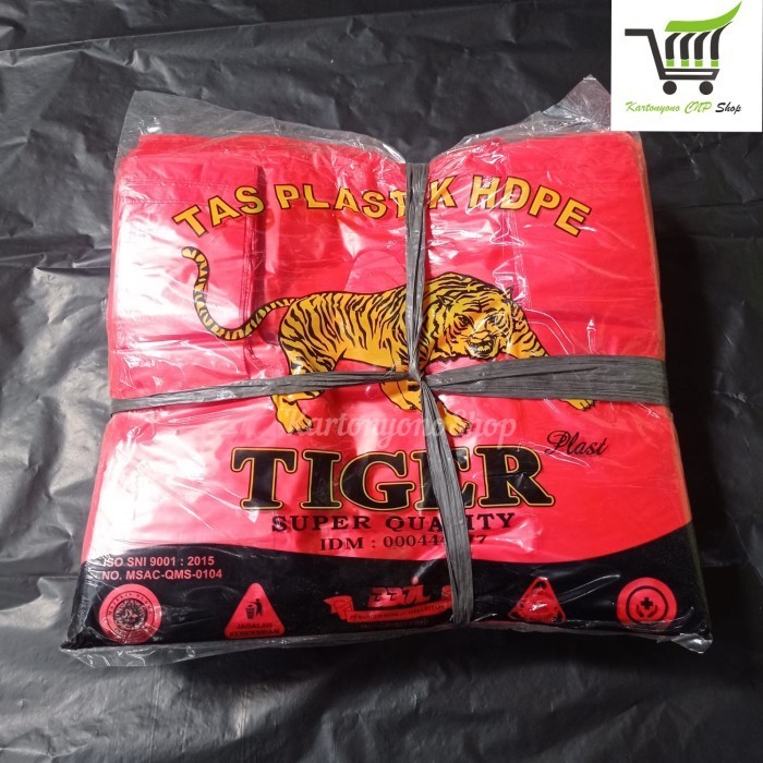 

HOT PROMO Kantong Plastik Kresek Tas Plastik HDPE Tiger Merah Uk.28 Per Ikat