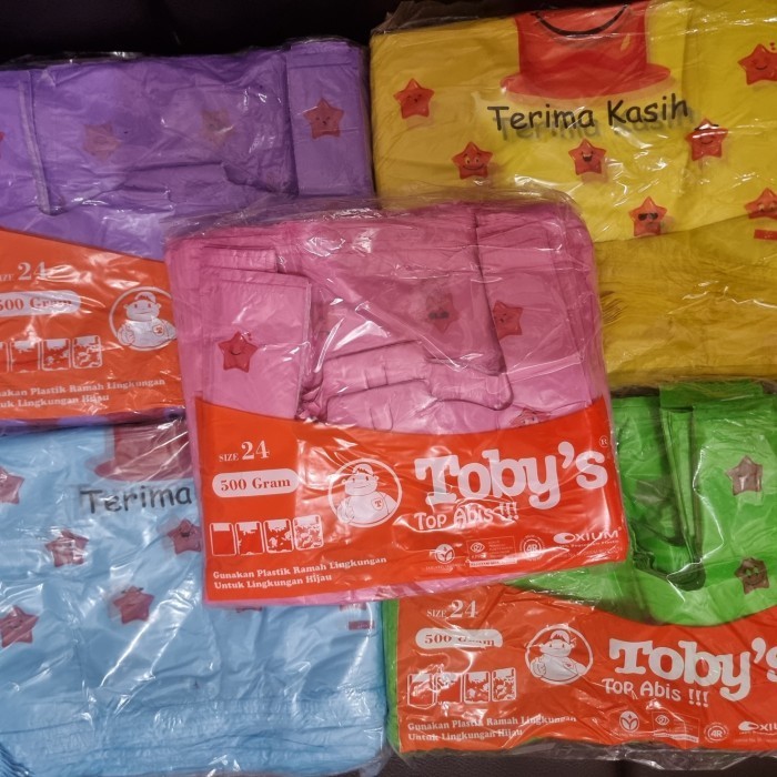 

HOT PROMO Kantong Kresek Terima Kasih / Kresek Smile Warna Warni uk 17 24 29