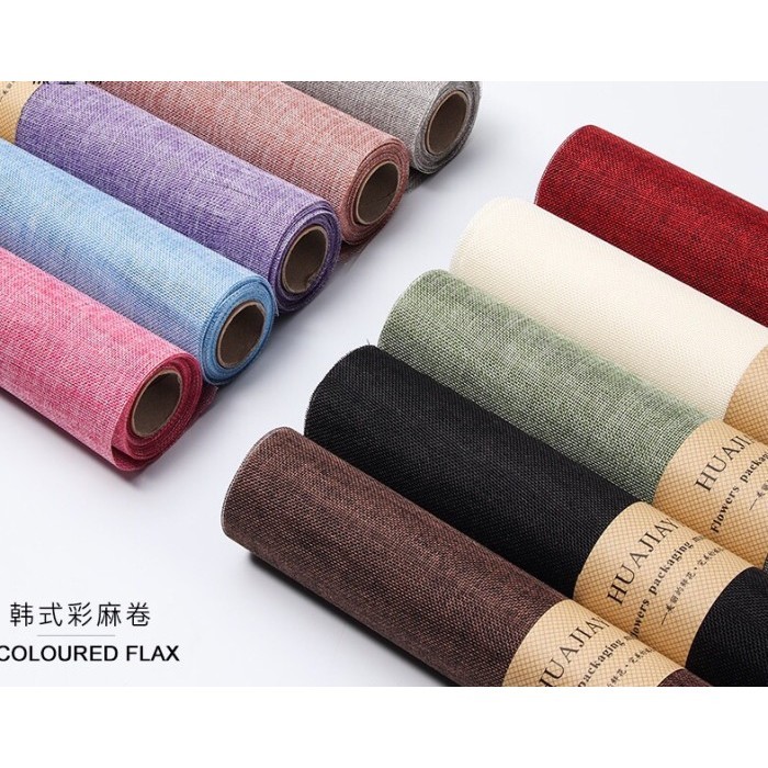 

TERMURAH Color jute roll/kain jute/wrapping paper/kertas buket bunga grosir