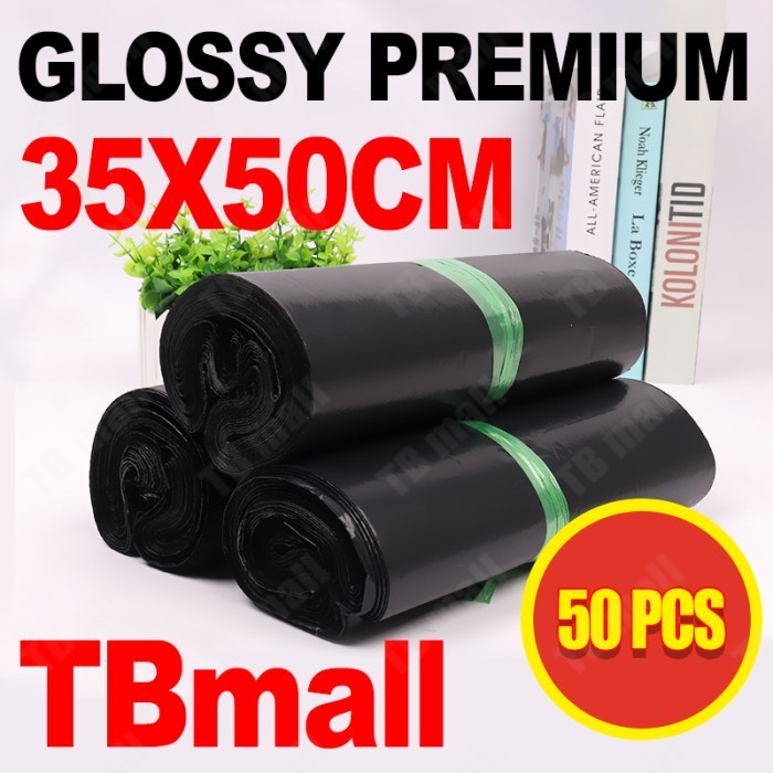 

HOT PROMO Plastik Packing Polymailer LDPE Hitam 35X50CM Glossy isi 50pcs Tebal