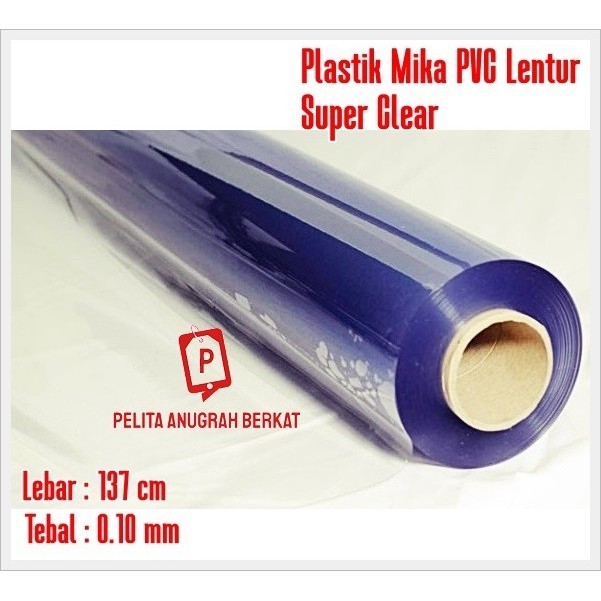 

SALE Plastik Mika PVC Lentur Super Bening Meteran Roll Lebar 137cm 0.50mm