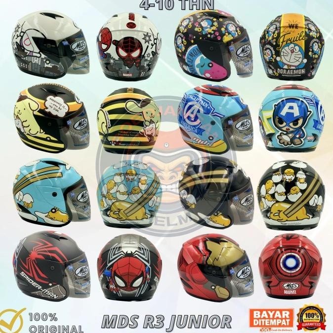 HELM MDS R3 JUNIOR GRAPHIC COLLECTION - HELM MDS ANAK- HELM HALF FACE terlaris