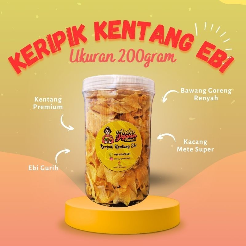 

Keripik Kentang Ebi Ukuran Besar 200gram