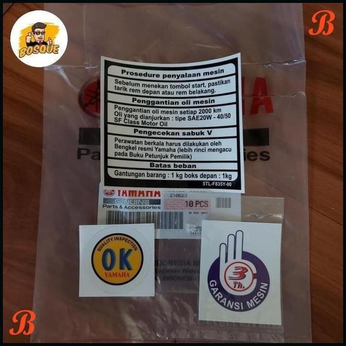 

| BQG | STICKER OK GARANSI 3 TAHUN PROSEDUR BAHAN SEPERTI ORI