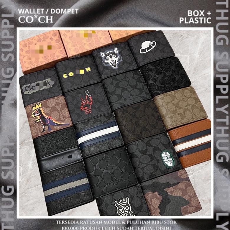 TERLARIS COACH WALLET MENS DOMPET PENDEK PRIA WOLF CAMO ARMY EMBOSS PACMAN STRIPE DINO REXY GRAFFITI