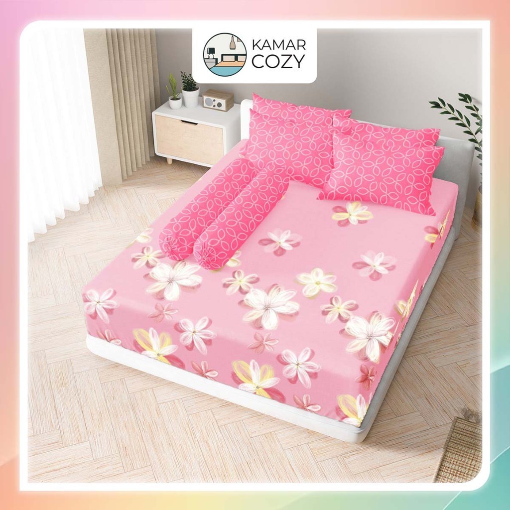 Sprei Kintakun Set Fitted 160x200 / 180x200 B4 Carmelia Queen / King Bantal 4 guling 2 Dluxe Aesthet