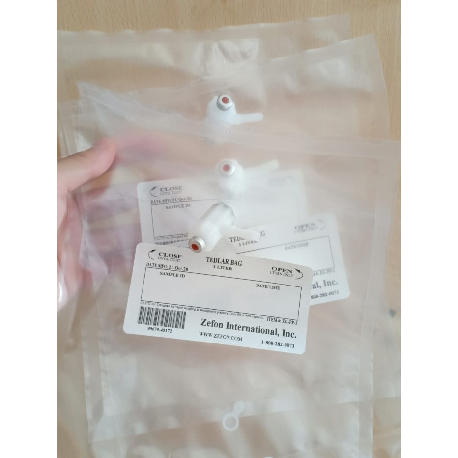 Tedlar Bag Gas Sampling, Ready Stock Tedlar Bag 1,0 Liter 1 Pack Ori