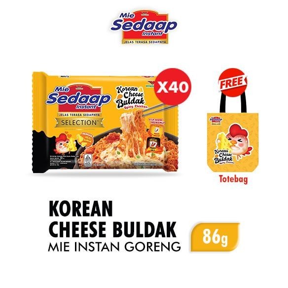 

Sedaap Mie Instan Goreng Korean Cheese Buldak 86Gr X 40 Free Totebag
