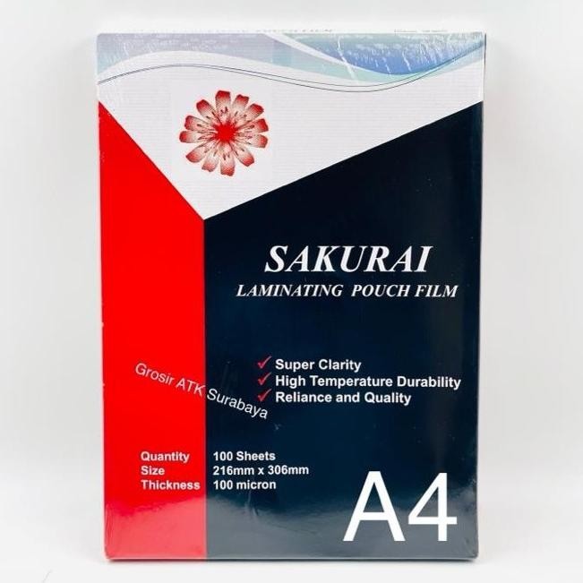 

Plastik Mika LAMINATING FILM SAKURAI A4 216 mm x 306 mm 100 Micron