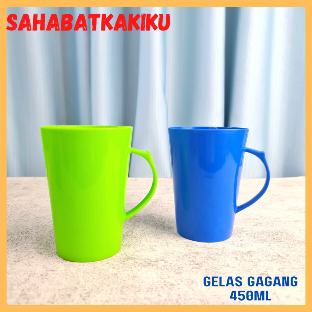 Harga Spesial Gelas Plastik Gagang / Gelas Plastik Serbaguna / Gelas Kopi Gagang 450Ml D4