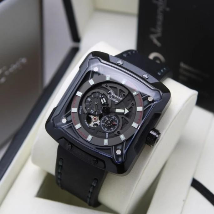 ALEXANDRE CHRISTIE AC3030 / AC 3030 ALL BLACK AUTOMATIC JAM TANGAN