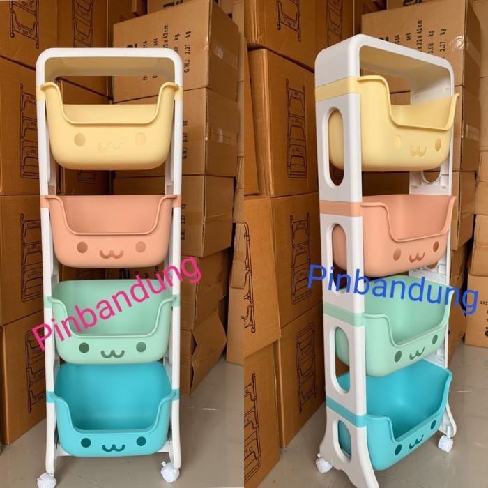 HEMAT rak mainan anak 4susun/ rak simpan mainan/rak penyimpanan serbaguna