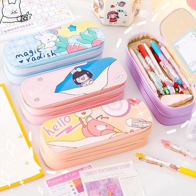 

ORIGINAL Serenity Kotak Pensil Motif Cartoon / Terbaru 2024 / Kotak 2 IN 1 / Unisex Perempuan Laki-laki / Anti Air Import - KP05 jy-6