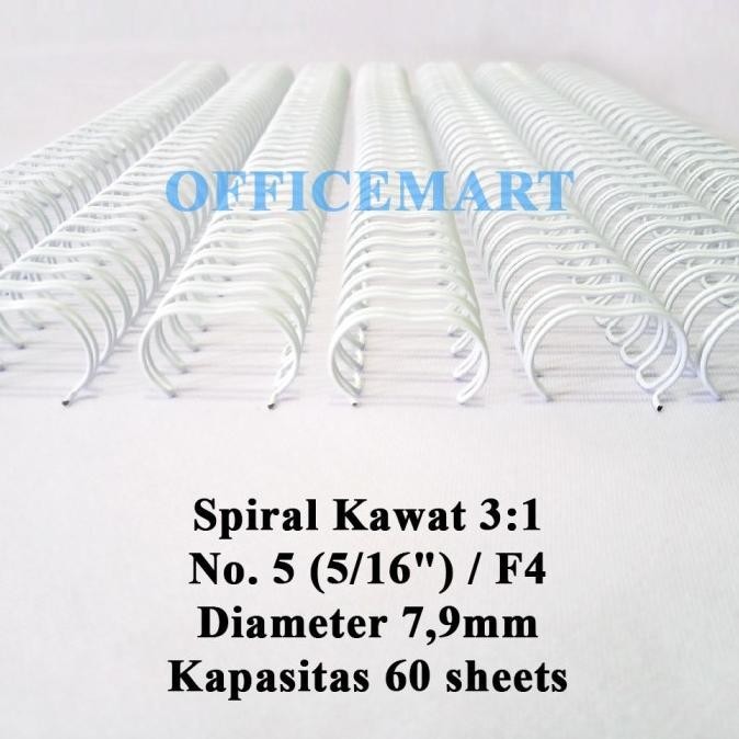 

JBI Spiral Kawat F4 3:1 No. 5 (5/16") - Putih (Box Isi 100 Batang)