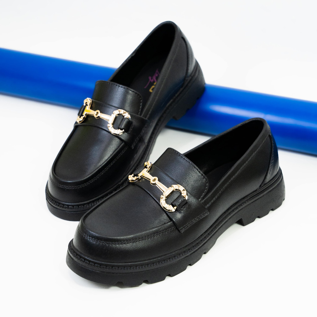 Flatshoes Wanita Elegan // Porto Sandal Slop / Sepatu Sendal Slop Wanita Docmart Hitam PortoLady Lof