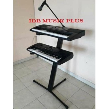 Stand Keyboard 2 Susun Tingkat With Stand Microphone Boom