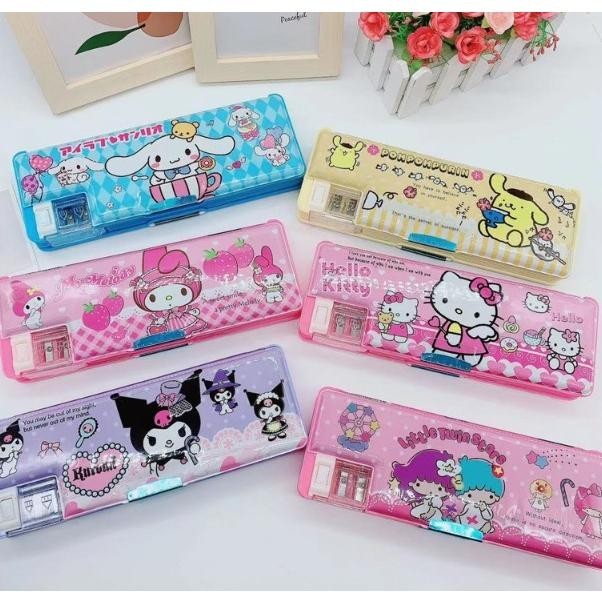 

100% Kotak Pensil Magnet + Serutan / Tempat Pensil / Pencil Case Sanrio Melody Kuromi