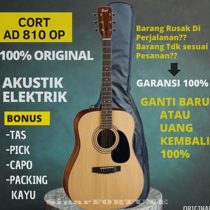 Gitar Akustik Elektrik Cort Ad810 Original Ad Jumbo Guitar Akustik