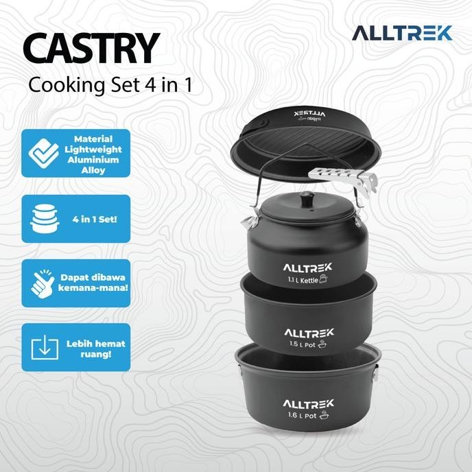 ALLTREK Cooking Set CASTRY 4in1 Alat Masak Camping Portable