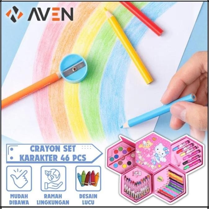 

AVEN KRAYON WARNA SET KARAKTER 46 PCS CRAYON OIL PASTEL ALAT MEWARNAI CRAYON SET ANAK LENGKAP HALUS NYAMAN BAGUS BERKUALITAS BRAND OFFICIAL TERLARIS TERBARU TERMURAH UNIK COD