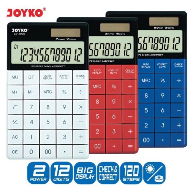 

Vex-2126 Kalkulator Joyko Cc 48 Co ( 12 Digit / Check Correct ) Terbaru