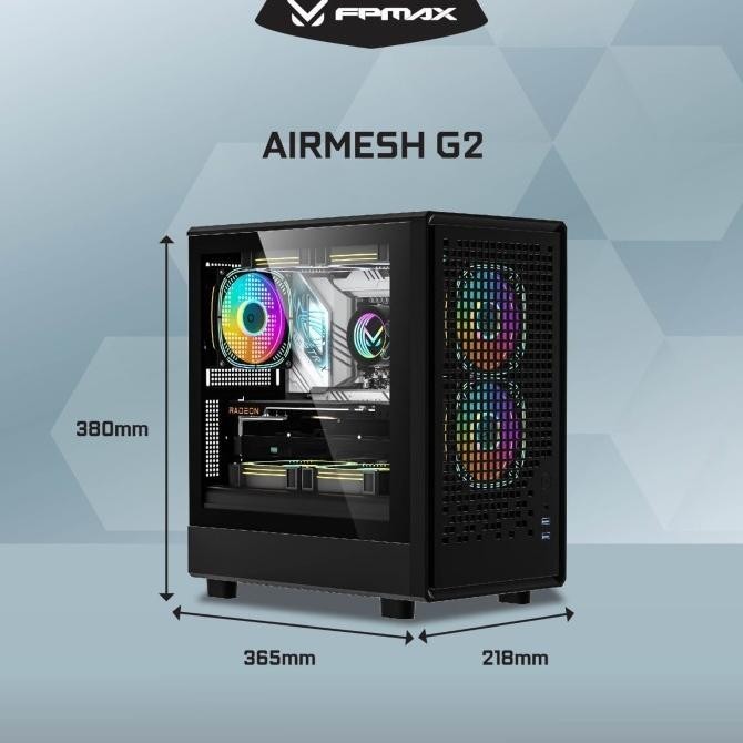 CASING FPMAX AIRMESH G2 - MICROATX GAMING CASE AIRMESH G2 FPMAX 2807T